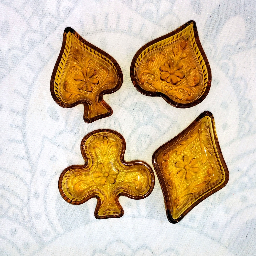Elegant Amber Glass Coaster Set